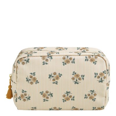 Clutches - Mandarine Flower rectangular toiletry bag, large model, in fabric - MATHILDE M.