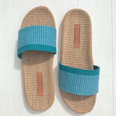 Chaussures - Les Mauricettes d'Odette, claquettes légères coloris turquoise - LES MAURICETTES