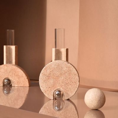 Vases - Brown sculptural modular vase,  COCHLEA DELLA METAMORFOSI N.2 - COKI