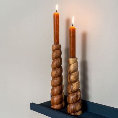 Candlesticks and candle holders - Twisted acacia candle holders - KINTA