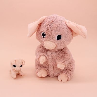 Soft toy - Plush pig mom and her baby Les Ptipotos - DEGLINGOS