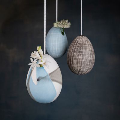 Vases - ERWIN L FLOW blue egg pendant vase - KLATT OBJECTS