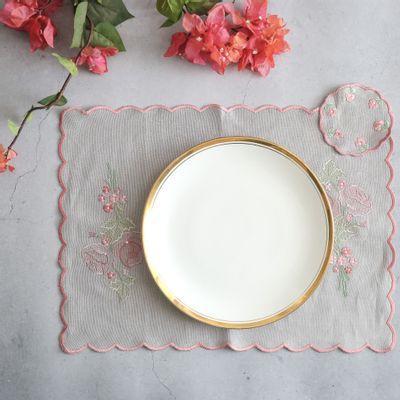 Table linen - Mayra peach-shaped placemats set of 4 - NINÉH