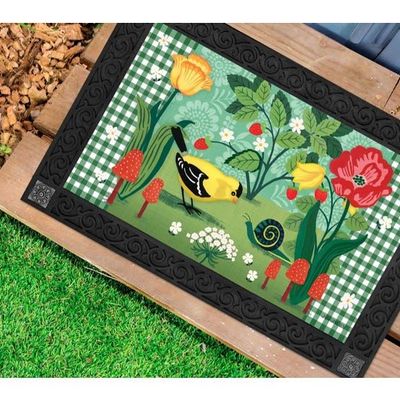 Other caperts - gingham goldfinch doormat. - KARENA INTERNATIONAL