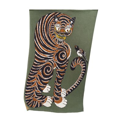 Throw blankets - Tiger and Magpie(Green) - BON`EE(LIVING ART BRAND)