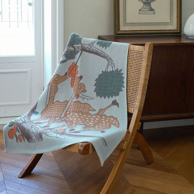 Throw blankets - Smile longevity symbol(Deer) - BON`EE