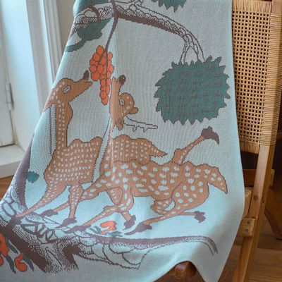 Throw blankets - Smile longevity symbol (Deer) Blankets - BON`EE(LIVING ART BRAND)