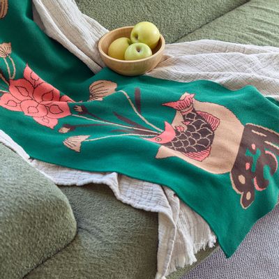 Throw blankets - Lotuses in vase Blankets - BON`EE(LIVING ART BRAND)