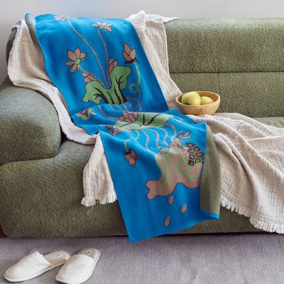 Plaids - Lotus with turtles Blankets - BON`EE(LIVING ART BRAND)