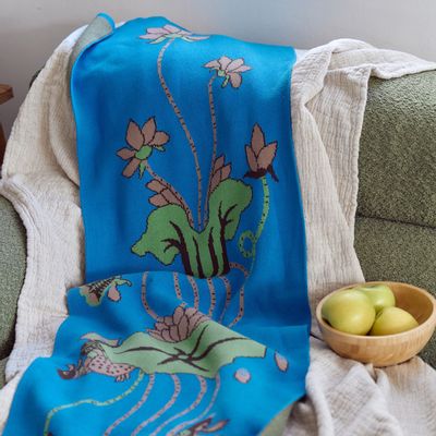 Plaids - Lotus with turtles Blankets - BON`EE(LIVING ART BRAND)