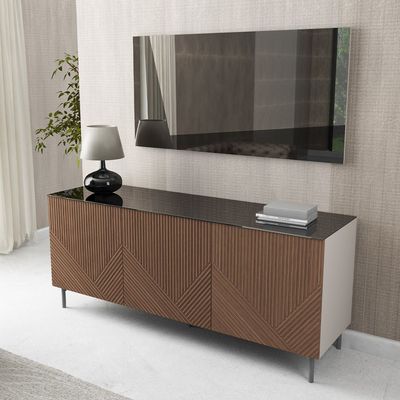 Buffets - Virgo, Credenza 3 portes avec boiseries 3D - RC FURNITURE