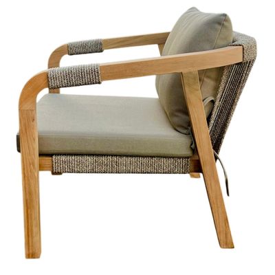 Canapés de jardin - Salon extérieur en teck massif et corde Olefin - SBH3 - BALINAISA