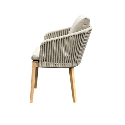 Lawn armchairs - Teak chair with gray straps - CHT22 - BALINAISA