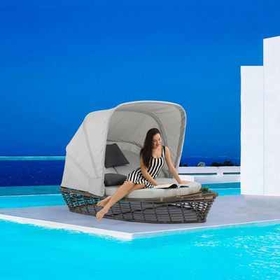 Deck chairs - ESCAPADE double daybed with canopy (boat-shaped) - COUTURE JARDIN