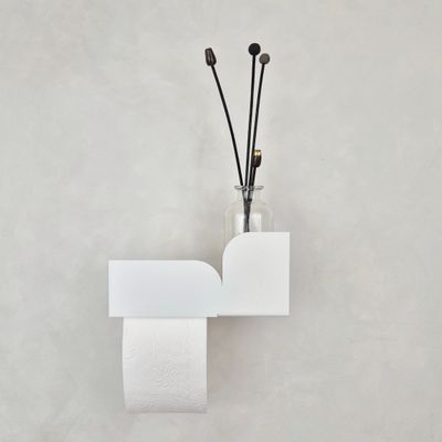 Bathroom storage - White toilet paper holder BAUHAUS - NAMUOS