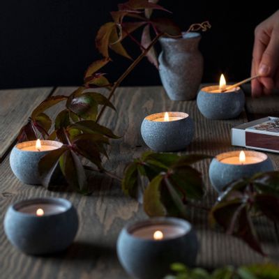 Candlesticks and candle holders - stone candle holder Tunnelmatuikku - HUKKA DESIGN