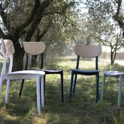 Chaises de jardin - Dossier LULU' en polypropylène et frêne massif/lot de 2 pièces - I.T.F. DESIGN SRL