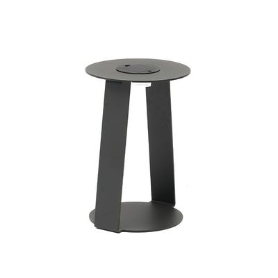 Outdoor decorative accessories - Round garden side table (H. 54 cm) with DUO solar light - COUTURE JARDIN