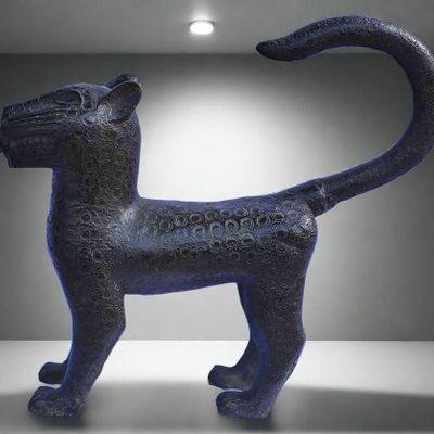 Sculptures, statuettes et miniatures - Léopard royal en bronze - IFE - QUINTESSENCE AFRICAINE