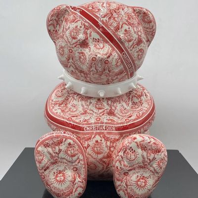 Objets de décoration - Bear toile de jouy rouge - NAOR