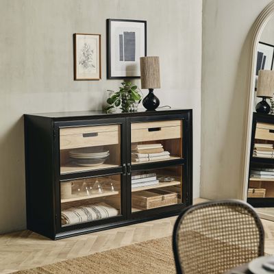 Bookshelves - Armoire VIVA, 2 portes basses - noire - NORDAL