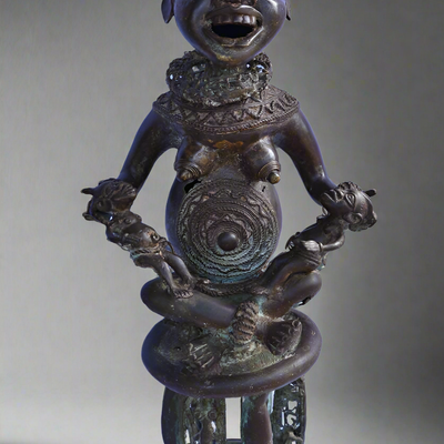 Sculptures, statuettes et miniatures - Maternité en bronze - Art Tikar du Cameroun - QUINTESSENCE AFRICAINE