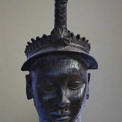 Sculptures, statuettes et miniatures - Tete Commemorative Oba En Bronze - Ife - Bini Edo - QUINTESSENCE AFRICAINE