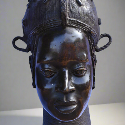 Sculptures, statuettes et miniatures - Tete De Reine Mere En Bronze - Ife - Bini Edo - QUINTESSENCE AFRICAINE