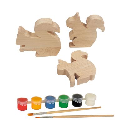 Loisirs créatifs pour enfant - 630596 - ECUREUILS EN BOIS A PEINDRE - EGMONT TOYS