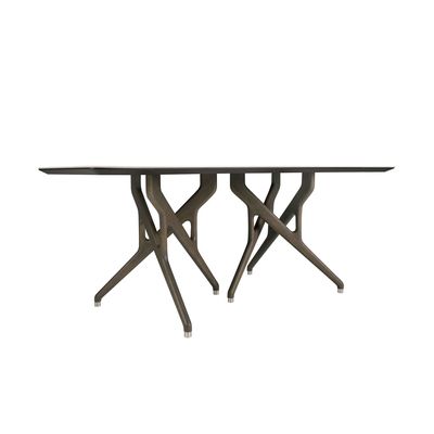 Dining Tables - Porcelain marble and dark walnut rectangular dining table - ANGEL CERDÁ