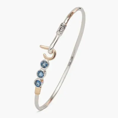 Jewelry - St. John Hook Bracelet with Triple Stones, 2mm - VIBE JEWELRY