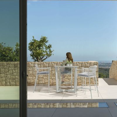 Lawn armchairs - CLUB bar high stool - COUTURE JARDIN