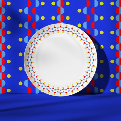 Cadeaux - Assiette à motifs géométriques - ISUWA