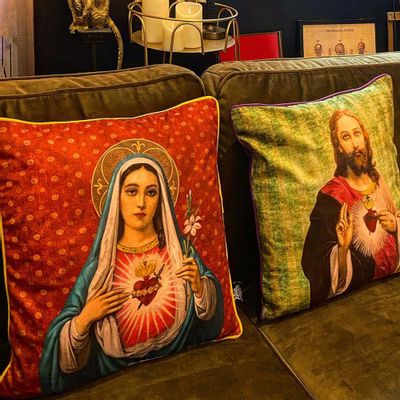 Coussins textile - Coussins Virgin - Jesus - BLUE SHAKER