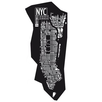 Other wall decoration - Wall art Leather city map Manhattan NYC | H 210 - W 100 | Unique Piece - FRANK&FRANK