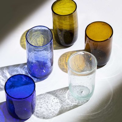 Verres - Verres à eau Dary - Ensemble de 6 verres recyclés — Fait main, coloré - MAISON ZOE