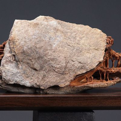 Unique pieces - Wood and stone sculpture - Hanging landscape - MÙ STUDIO