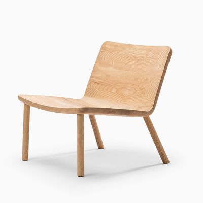 Assises pour bureau - Minimalist Modern Lounge Chair in Natural Ash Allay - MOR