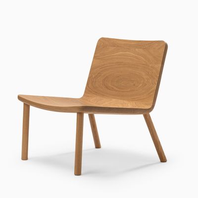 Office seating - Minimalist Modern Lounge Chair in Natural Oak Allay - MOR