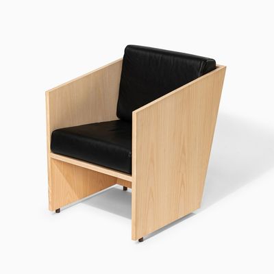 Assises pour bureau - Armchair in Ash Wood and Natural Leather - Álvaro Siza - MOR