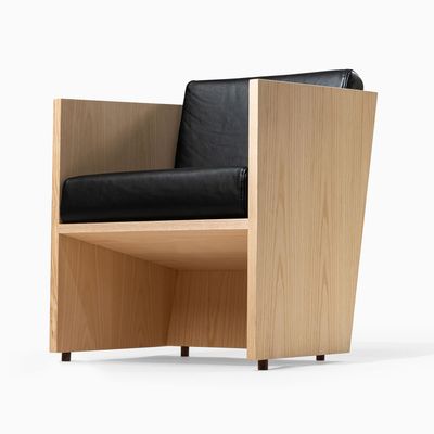 Office seating - Armchair in Oak Wood and Natural Leather - Álvaro Siza Vieira - MOR