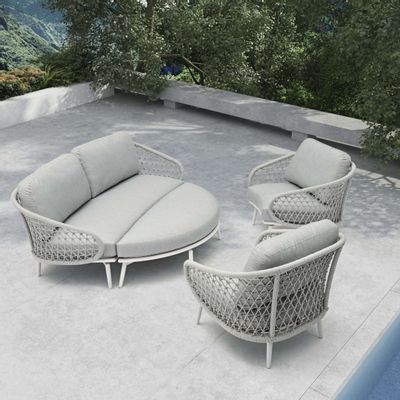 Lawn sofas   - Garden bean bag/footrest for CUDDLE sofa - COUTURE JARDIN