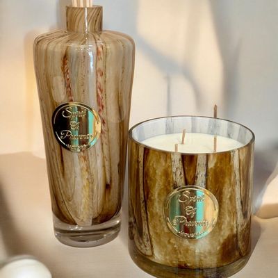 Diffuseurs de parfums - Diffuseur XL en verre soufflé Marron et Beige - SPIRIT OF PROVENCE