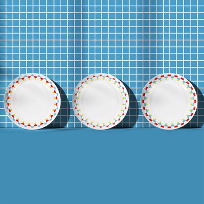 Objets design - Assiette en porcelaine à motifs géométriques - ISUWA