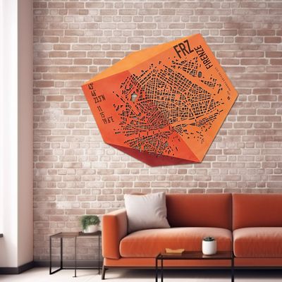 Other wall decoration - Wall art leather city Florence, hand painted - FRANK&FRANK