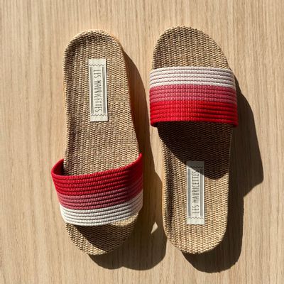 Shoes - LES MAURICETTES by Blandine, light and soft red flip-flops - LES MAURICETTES