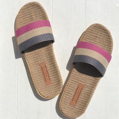 Shoes - LES MAURICETTES by Bernadette, ultra light grey/pink flip-flops - LES MAURICETTES