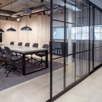 Office design and planning - Sliding Glass Door, Aluminum Frame - SCANDINAVIAN GLASSFACTORY