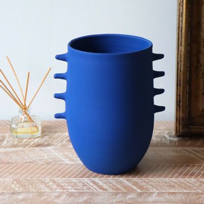 Vases - Vase Banasa - Bleu mat - MAISON MARMOL