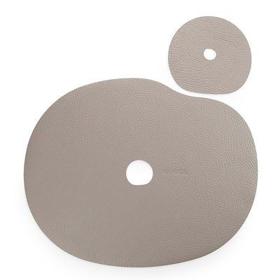 Table mat - Leather placemat and coaster, beige I MILLSTONES - NAMUOS
